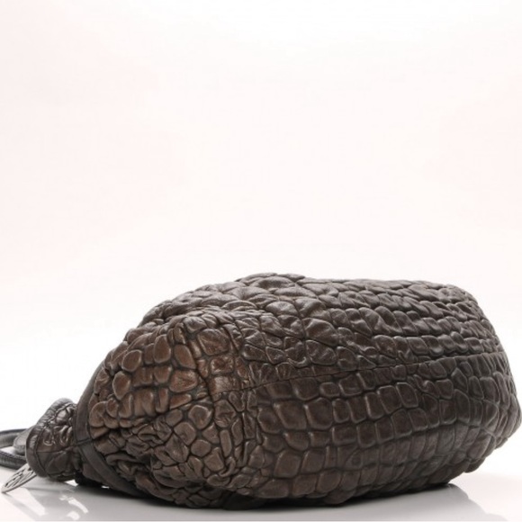 FENDI Bubble Calfskin Leather Large Chef Shopper Tote Brown Bag Authentic - Picture 4 of 11